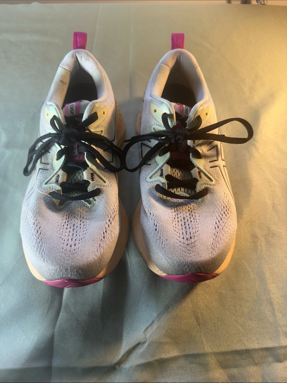 Asics Women's Light Pink and Black Athletic Shoes